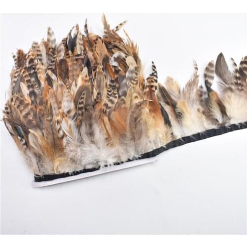 10Meters/Lot Natural Rooster Chinchilla Cock Saddle Pheasant Feather Trim 10~15cm(4~6inch)Wedding Feathers for Crafts DIY Plumas