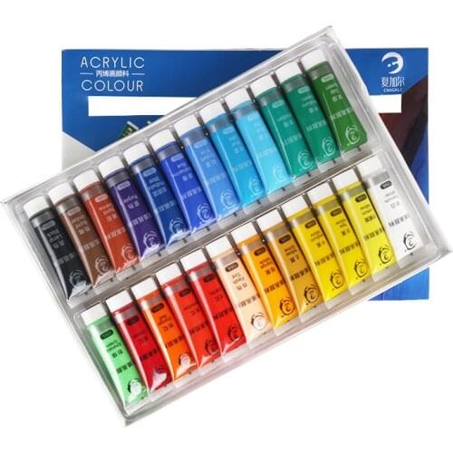 12/24 Colors 15ML Acrylic Paint Set Color Paint For Fabric Clothing Nail Glass Drawing Painting For Kids Waterproof Art Supplies