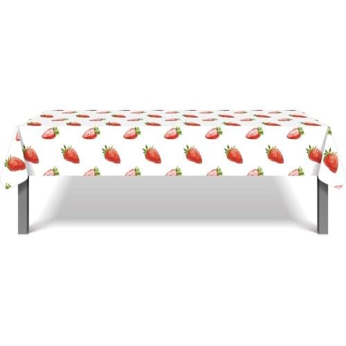 130*220cm Sweet Fruit Strawberry Birthday Party Disposable Tableware Sets Tablecovers Tablecloths Baby Shower Party Decoration