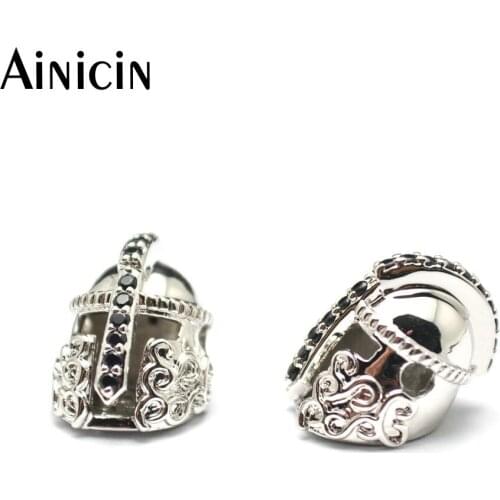 20pcs Super High Quality Knights Helmet Shape With CZ Setting Silver Plated DIY Jewelry Making Materials Beads