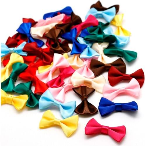 25pcs 4x2.5cm Multicolors Grossgrain Bows Girls Boutique Mini Hair Bow Headwear DIY Garment Craft
