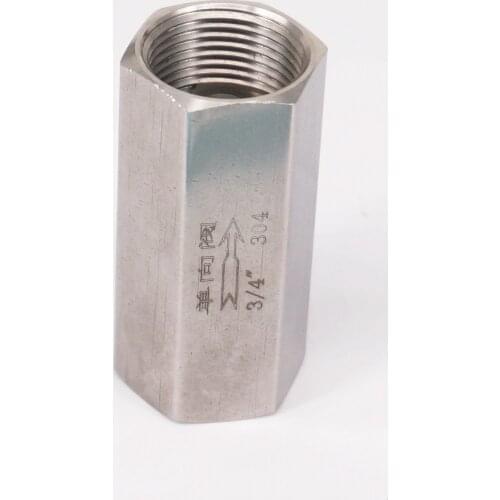 304 Stainless Steel One way Check Valve 3/4" BSP Female Threaded Max pressure 3 Mpa for air gas water