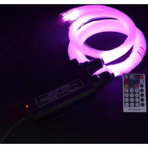 32W LED Dual Heads Fiber Optic Light Engine Driver Generator 2 output Coupling 28KEYs Remote Control RGBW+0.75mm end glow Cable