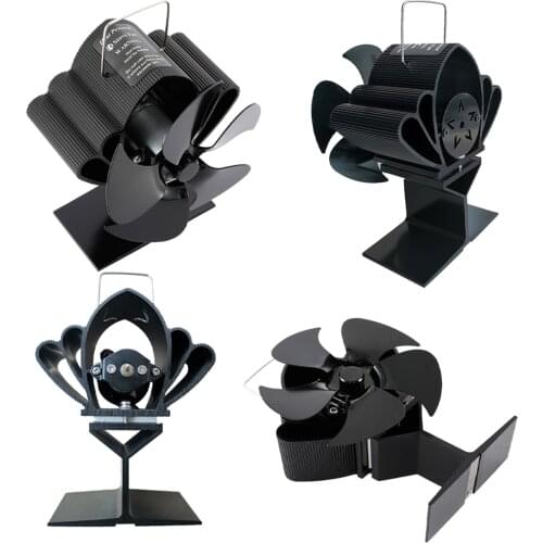 5-blade Fireplace Fan Quiet Safe Heat Powered Stove Fan Log Wood Burner Home Fireplace Fan Efficient Heat Distribution