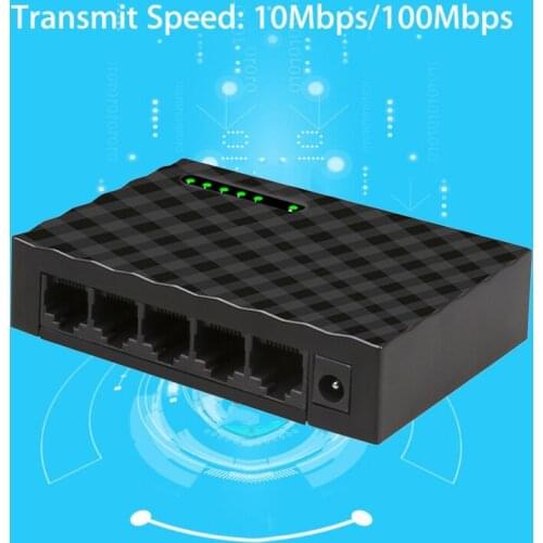 5 Port Gigabit Fast Ethernet Switch 10/100 / 1000Mbps Network Switch Adapter US EU Plug