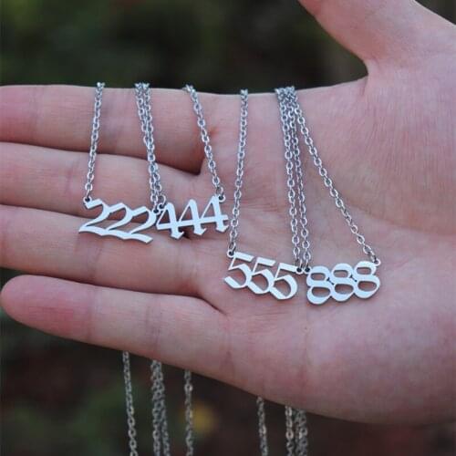 9pcs/set 111 222 333 444 555 666 777 888 999 Devil Necklace Area Code Collares Para Mujer Gold Ketting Bijoux Femme Boho Jewelry