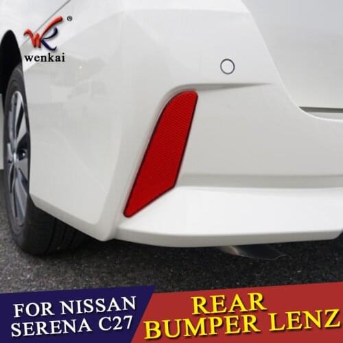 Car Styling 2PCS Red Plastic Rear Lenz Tail Stop Lamp Brake Light Trim Fit For Nissan Serena C27 Highway Star 2016 2017 2018