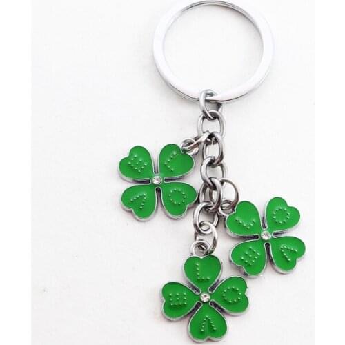 FREE SHIPPING BY DHL 100pcs/lot 2020 New Metal Lover Keychains Four Leaf Clover Keychains Lucky Leaf Keyrings Gifts