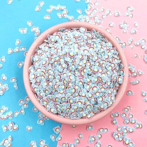 100g Hot Rainbow Cloud Polymer Clay Slices Soft Clay Sprinkles for Crafts DIY Nail Art Klei Tiny Cute Mud Particles Accessories