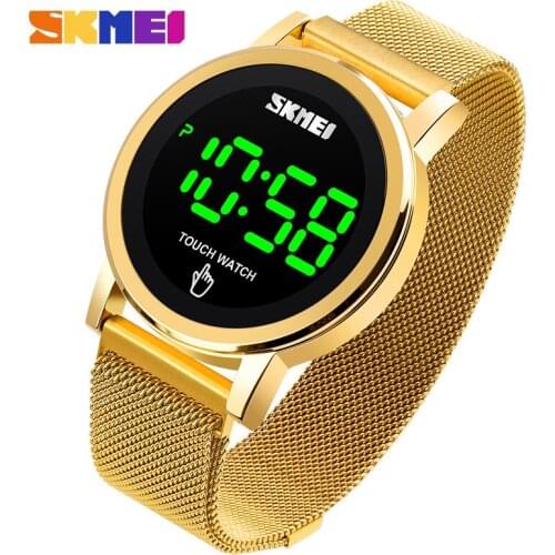 SKMEI Touch Screen Casual Digital Men Watches LED Display Male Clock 30M Waterproof Stainless Steel Wristwatch relogio masculino