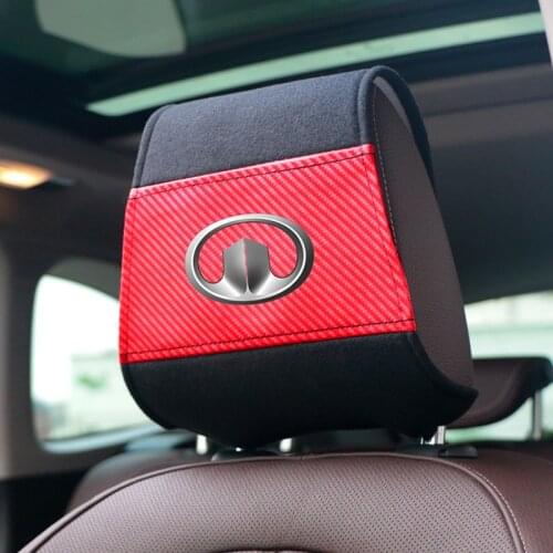 Car headrest cover with Phone Pocket fit for Great Wall Haval Hover H3 H5 emblem Car interior accessories