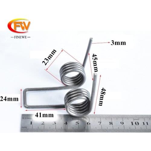 FINEWE Double torsion spring 3mm spring steel 4 coils heavy duty torsion spring