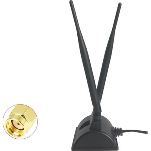 2.4G 5.8G dual band mimo wireless network card wireless router antenna 6dbi high gain sma female interface RG174 1.2m cable