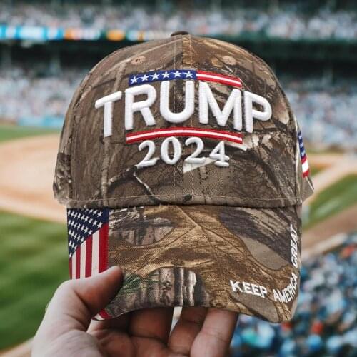 Donald Trump Hat Camouflage Cap 2024 USA Flag Baseball Caps Keep America Great Again President Hat 3D Embroidery