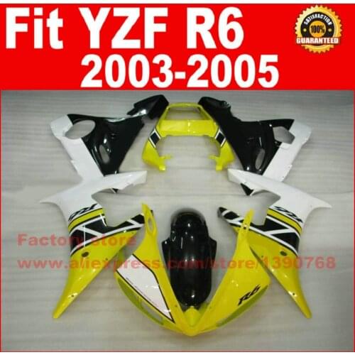 NEW HOT motorcycle fairings kit for YAMAHA R6 2003 2004 2005 YZF R6 03 04 05 yellow white fairing kits parts