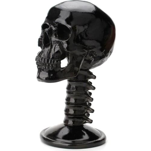 DXUIALOI Creative Art Skull Decoration Glasses Stand Black Skull Head Resin Crafts Desktop Decoration Home Decoration