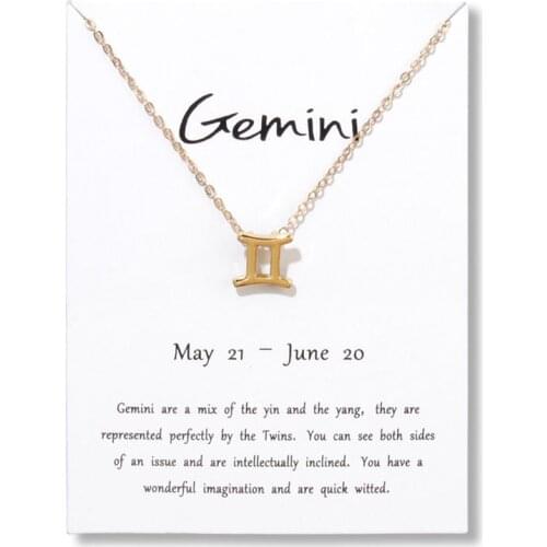 New12 Constellations Necklace Pendant Gemini Leo Virgo Libra Scorpio Capricorn Birthday Gifts With White Card Necklaces Jewelry