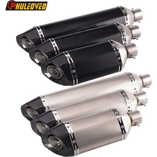 PHULEOVEO Universal 570mm 470mm 370mm Inlet 51mm Motorcycle Motorbike Scooter Exhaust Pipe Muffler Escape Demper Leak DB Killer