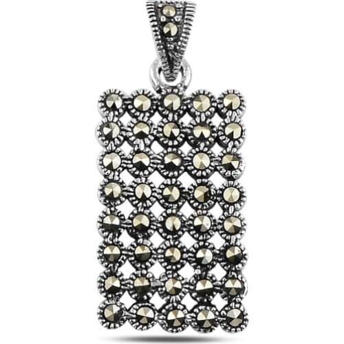 Silver 925 Sterling Marcasite Pendant