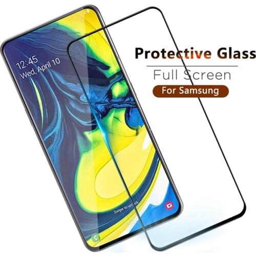 Full cover for samsung galaxy A20S A90 A80 A70 A60 A50 A40 A30 A10 tempered glass A20 phone screen protector protective glass