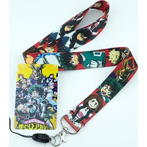 Anime My Hero Academia Boku No Hero Academia Lanyards Neck Strap Cell Phone Rope Strap Clip Charm Cords Lariat Keychain Pendant
