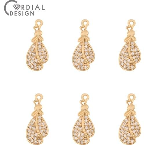 Cordial Design 50Pcs 8*19MM CZ Charms/Earrings Accessories/Jewelry Findings & Components/Hand Made/DIY Pendant/Earring Making