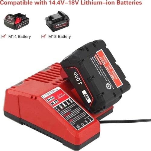 18V Power Tool Lithium Battery Charger Replacement For Milwaukee Charger M18 48-11-1815 48-11-1820 48-11-1840 EU/US Plug