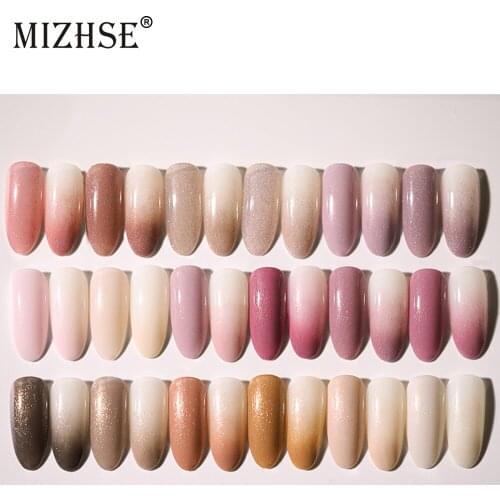 MIZHSE 18ML Glitter Gel Nail Polish with Top Base Set Kit Soak Off UV Gel Nail Art Varnish Semi Permanent Gel Varnish Primer