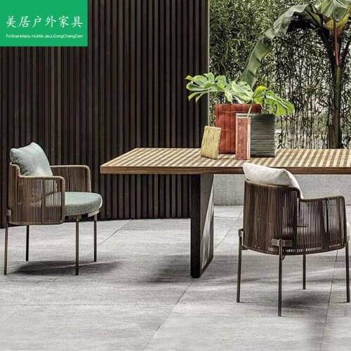 Outdoor leisure table and chair combination waterproof sun protection courtyard garden balcony villa hotel rattan furniture