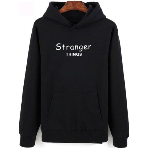 New Stranger things Black Sweatshirt Men/Women Autumn Winter Fashion Casual Black Hoodies Print Stranger Things Hip Hop Hoodie