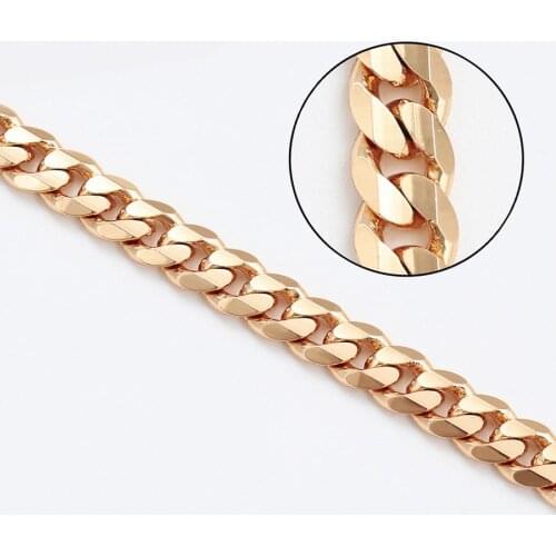 XP Jewelry --( 45 cm x 5 mm ) 18k Gold Plated Figaro Necklaces for Women Men Gold Color Fashion Jewelry