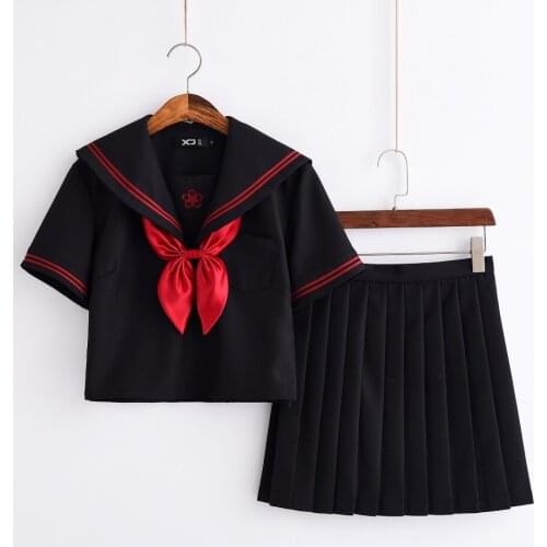 New Arrival Japanese JK Sets School Uniform Girls Sakura Embroideried summer High School Women Novelty Sailor Suits Uniforms