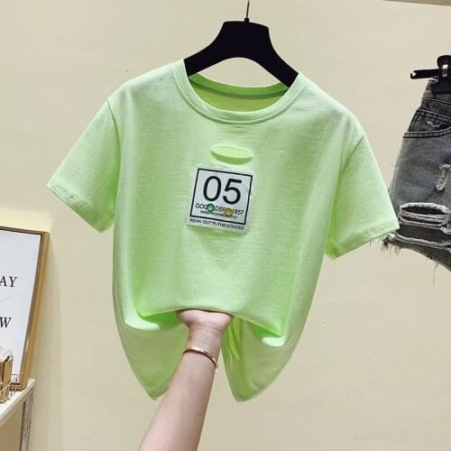 2021 Summer Fashion Shirt Hollow out T Shirt Women Tops Base O-neck white Tees patchwork Girls Tshirt graphic t shirts tops