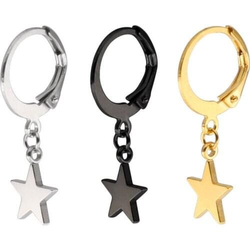 New Arrive Star 316L Stainless Steel Jewelry Gold Black Plated Small Stud Earrings for Woman Knot Earrings 30pcs/lot