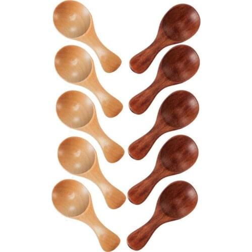 10 Small Wooden Spoons Mini Seasoning Sugar Seasoning Salt Honey Teaspoon Coffee Tea Jam Mustard Ice Cream Wooden Spoon