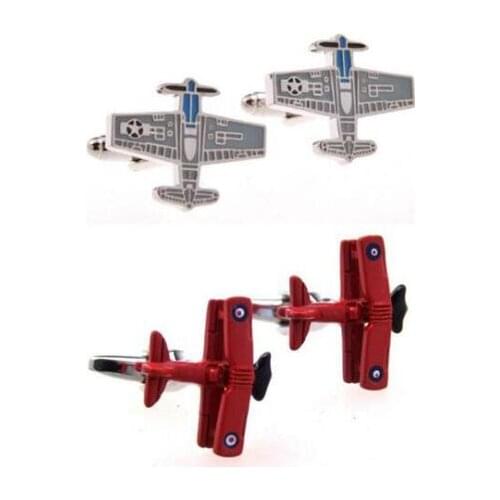 10pairs/lot Quality 3D Airplane Cufflinks Enamel Aeroplane Air Fighter Cuff Links Air Plane Cuff Buttons Mens Jewelry
