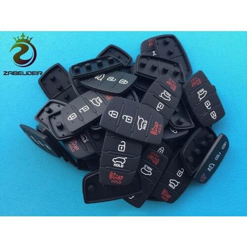 100Pcs/Lot Auto Parts Replacement Case Car Key Rubber Pad For Hyundai IX45 Santa 4 3+1 Buttons Shell Cover For Kia Blank Cheaper
