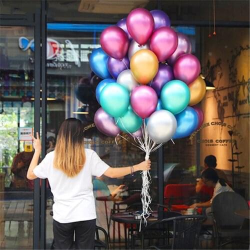 20/50pcs 12 inch Metallic Latex Balloons Gold Silver Blue Chrome Balloon All Colors For Birthday Wedding Party Decora Supplies