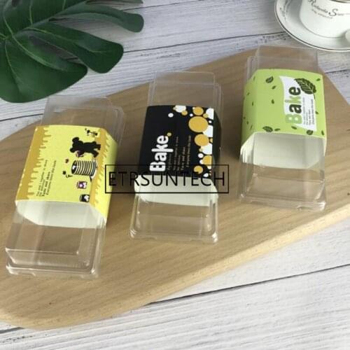 300pcs Clear Plastic Cake Container Bakery Gift Box Transparent Blister Cake Packaging Box Cupcake Sushi Container