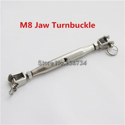 5pcs 304 Stainless Steel Closed Body M8 Jaw Turnbuckle Adjust Chain Rigging