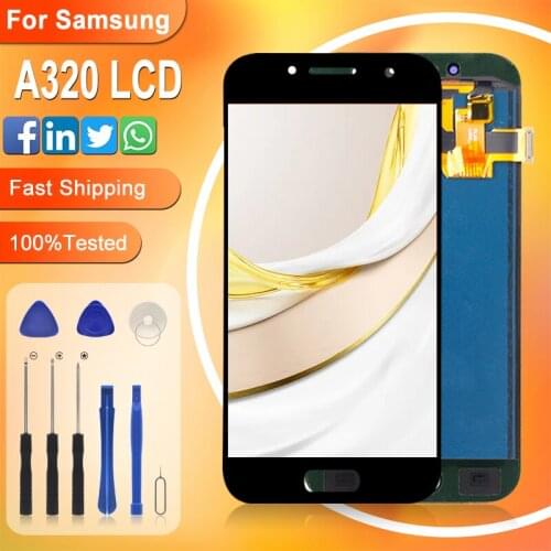 Catteny Promotion Original A3 2017 Display For Samsung Galaxy A320 LCD Touch Screen Digitizer Assembly Free Shipping With Tools