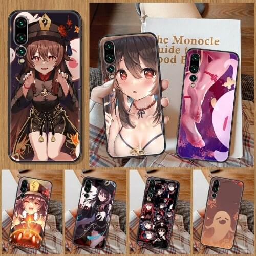 Genshin Impact Hu Tao Phone Case For Huawei P Mate P10 P20 P30 P40 10 20 Smart Z Pro Lite black painting cell cover art coque 3D