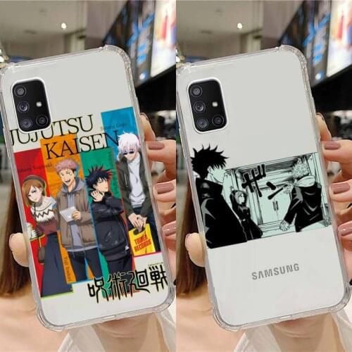 Anime Jujutsu Kaisen Satoru Gojo Phone Case Transparent For Samsung Note A 7 8 9 10 20 50 51 71 90 20 11 81 e LITE Ultra PRO