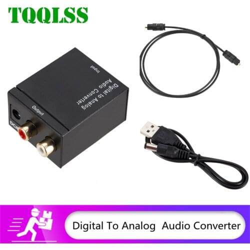 TQQLSS Digital to Analog Audio Converter Optical Fiber Toslink Coaxial Signal to RCA R/L Audio Decoder SPDIF ATV DAC Amplifier