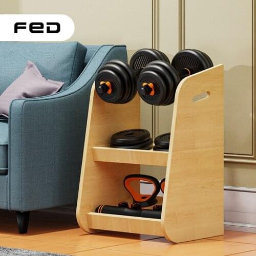 Fitness Household Small Dumbbell Wooden Shelf Metal Stents Receive Dumbbell Stand