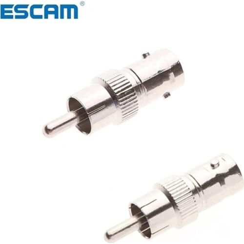 ESCAM 10pcs Wholesale BNC Male to RCA Female Coax Cable Connector Adapter F/M Couple for CCTV Surveillance Camera System Kit
