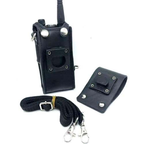 Soft Leather Pouch Carrying Case For Baofeng UV-A58 BF-9700 UV9R UV-9R UV-9RPLUS UV-XR UV-XRPLUS GT-3WP Radio w/ Belt Clip Strap