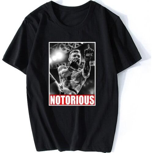 Conor McGregor Notorious Men Fan T-shirt Funny Design Black Fashion Streetwear Tee Cool Shirt Homme Funny T Shirts