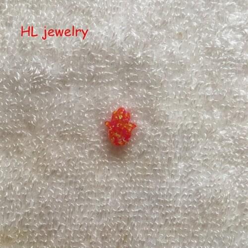 Hill-san Lotus Wholesale Opal Hamsa 11x13mm Synthetic Red Fire Opal Hamsa Hand