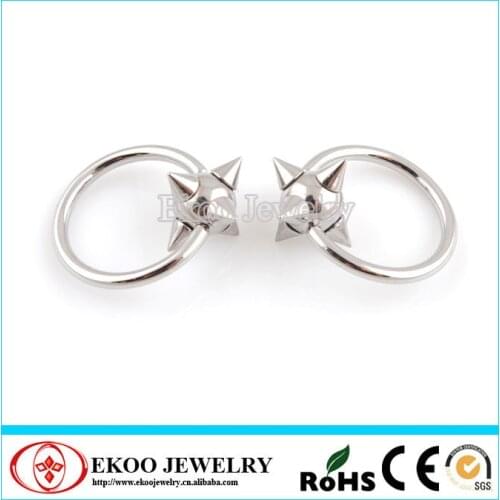 316L Surgical Steel Captive Bead Ring with Spikes Ball Closure Ring 1.6*13*6mm Lot of 10pcs Body Jewelry